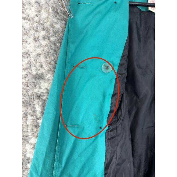 Candies Size S Outdoor Tie Front Button Coat Blue Long Sleeve Lined Collar - Picture 4 of 11